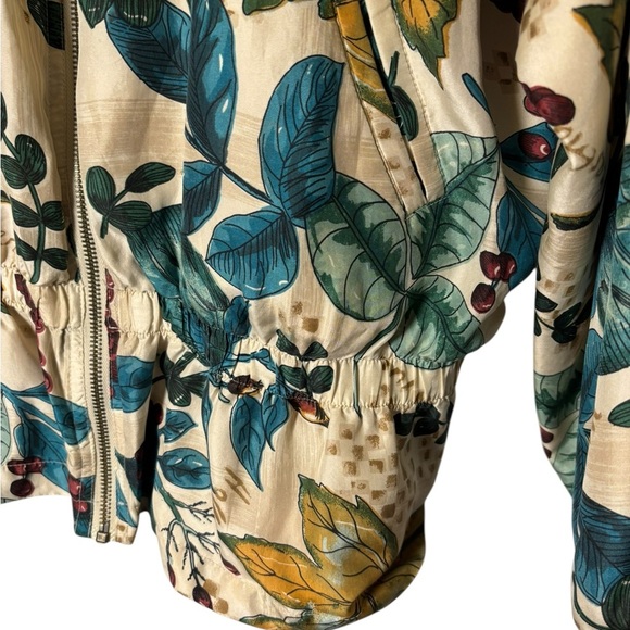 Vintage East West Silks 100% Silk Full Zip Jacket with Fall Vibes- Size Medium - Picture 2 of 6